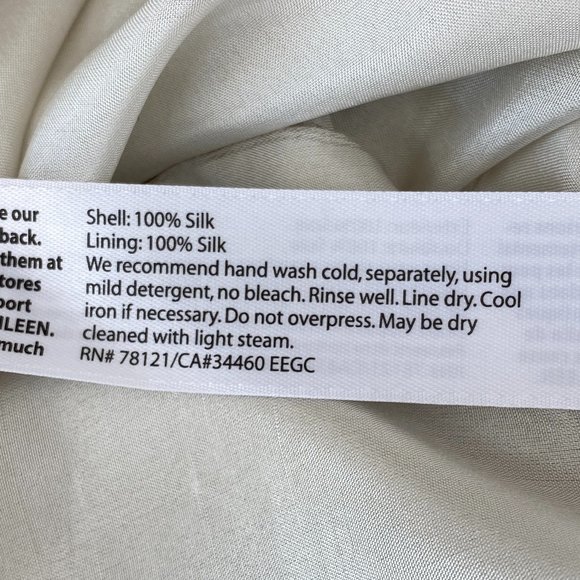 Eileen Fisher Ivory Ecru Cream Off White Beige 100% Silk Elastic Waist Pant 3X - Picture 4 of 5